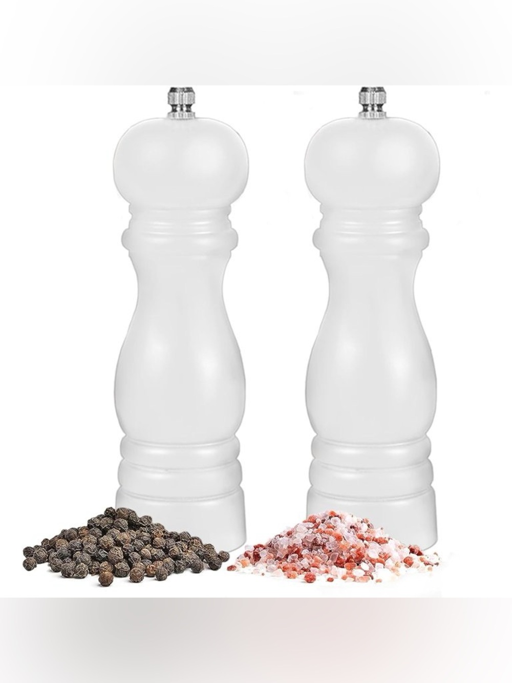White Salt and Pepper Grinder Set